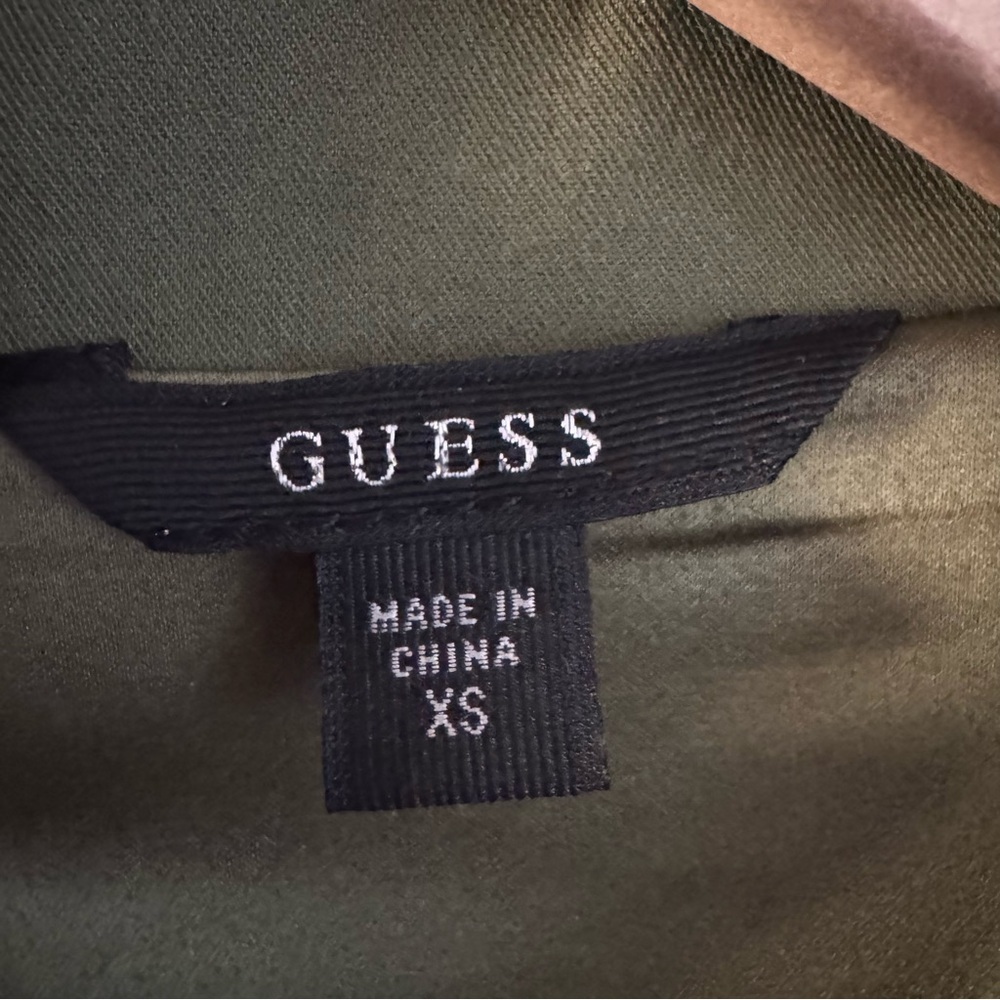 Guess Olive Green Jacket with Sheer Barely There Back XS - Picture 5 of 10